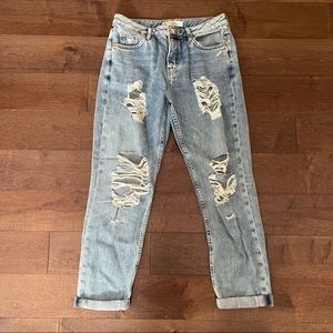 topshop mom fit ripped jeans